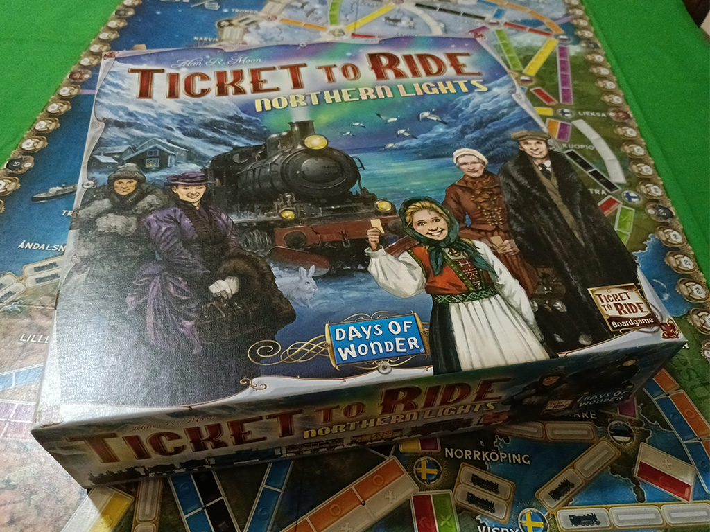 La scatola di Ticket to Ride: Northern Light.