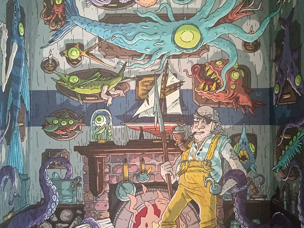 L’arte di Deep Regrets:L’ottima qualità dei materiali viene accompagnata anche da splendide illustrazioni. Ci troviamo davanti a un gioco dall’impatto estetico eccezionale, in grado di trasmettere perfettamente le sensazioni che il gioco promette. Il punto forte dell’estetica generale di Deep Regrets, a nostro parere, lo troviamo nei tratti “sporchi” delle illustrazioni e soprattutto nella scelta della palette colori.