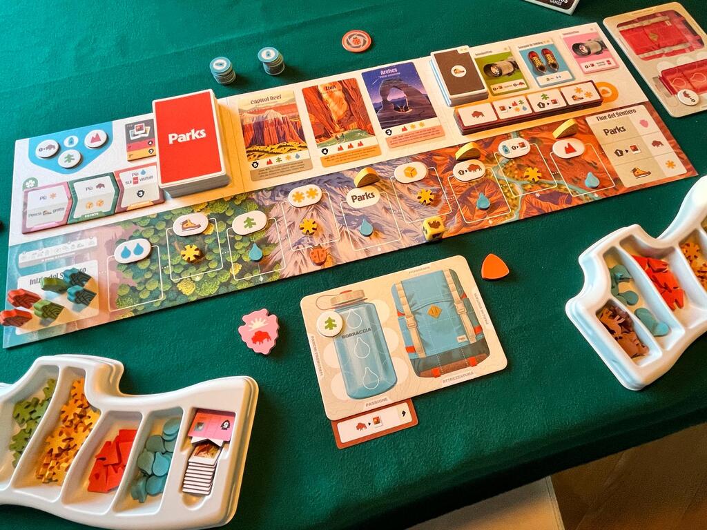 Esempio di allestimento iniziale per una partita in tre giocatori