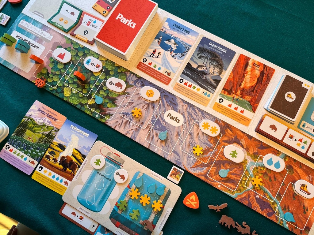 Un esempio di partita in tre giocatori, una delle configurazioni che abbiamo preferito. In due il gioco risulterà largo e rilassante, mentre in cinque stretto e cattivo